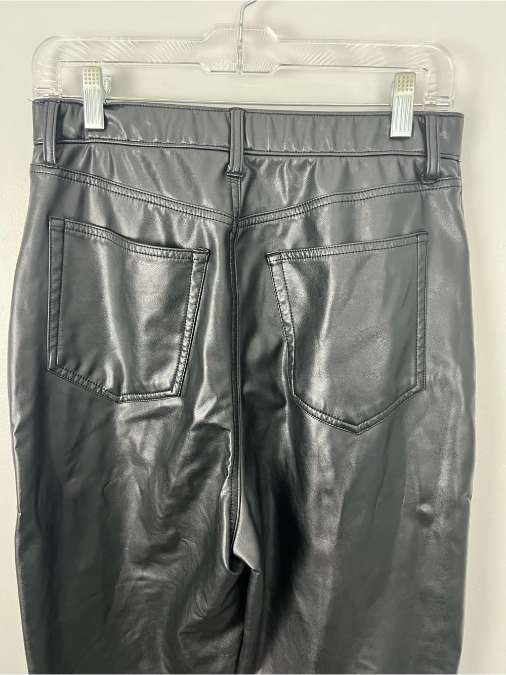 Abercrombie & Fitch 90s Straight Ultra High Rise Vegan Leather Pants Long